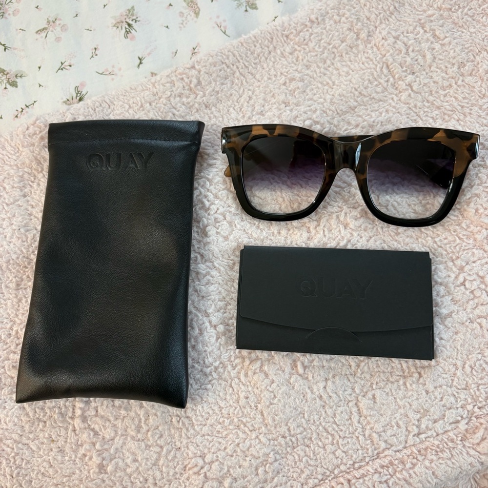 Quay Australia Tortoiseshell Square Sunglasses - Brown Gradient Lenses